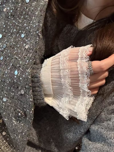 立體刺繡蕾絲長袖t恤9