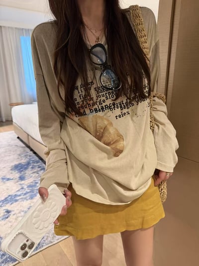 梨形鬆緊腰100%亞麻短裙褲6