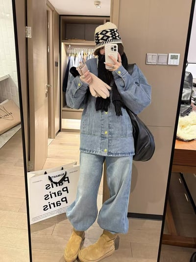 男友款夾棉牛仔外套1