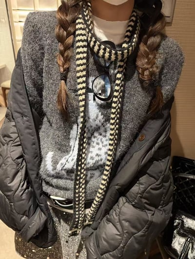 長袖針織上衣貓咪毛衣11