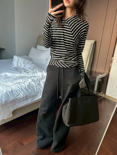 不規則剪裁露肩羊毛針織上衣6