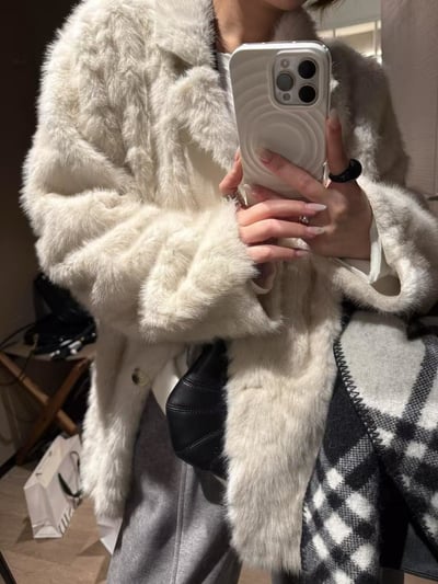 皮毛一體西裝領大衣6