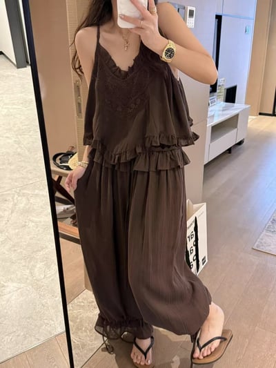 100%萊賽爾蕾絲燈籠束口褲10