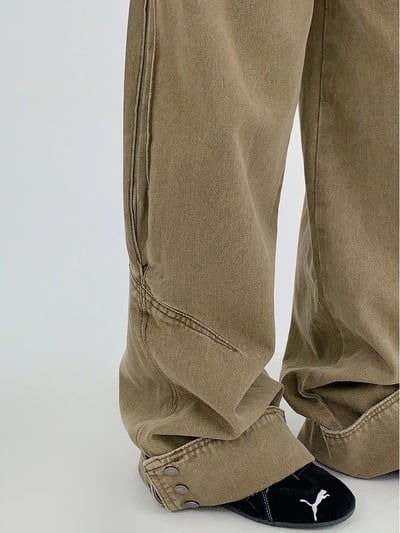 側邊開叉直筒牛仔褲2