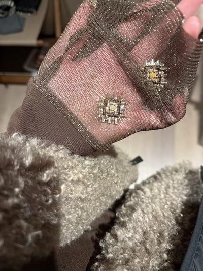 網紗長袖上衣釘珠立體拼接14