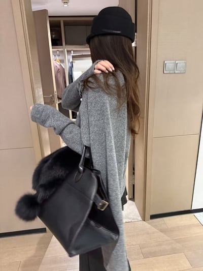 駱駝毛軟糯斗篷披肩毛衣12