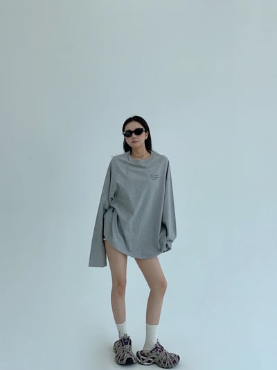 字母印花純棉休閒上衣1