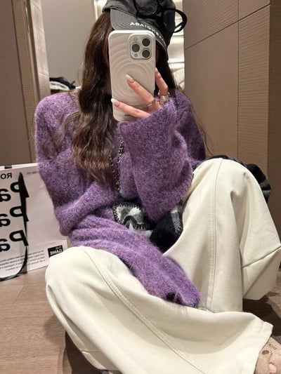 蓬鬆度高紐帶毛衣10