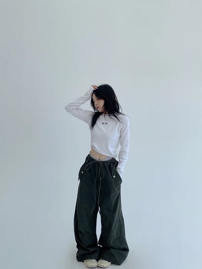 美式復古直筒闊腿褲2