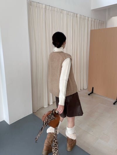 羊毛V領針織馬甲疊穿背心12