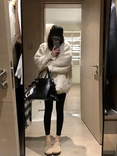 熱賣重工蝙蝠袖皮毛一體大衣3