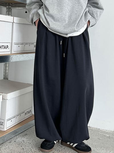 美式運動高腰闊腿褲3