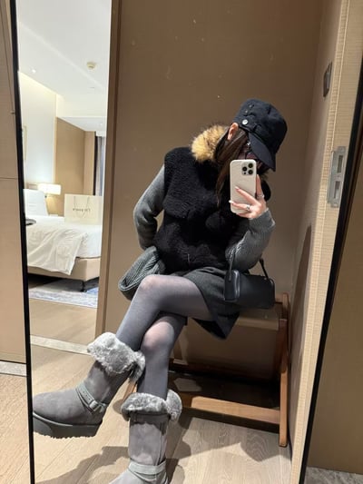 拉鏈款闊腿絲綿呢毛呢A字短褲13