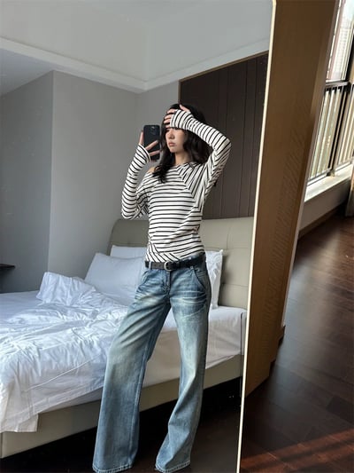 不規則剪裁露肩羊毛針織上衣7