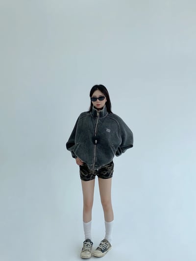 短板做舊寬鬆美式外套3