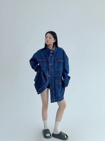 美式復古工裝牛仔外套4