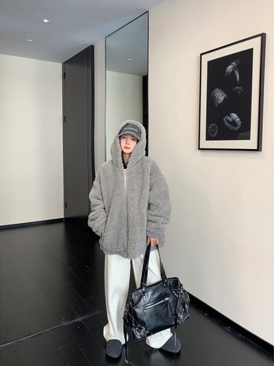 羊羔毛連帽外套1