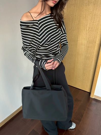 不規則剪裁露肩羊毛針織上衣2