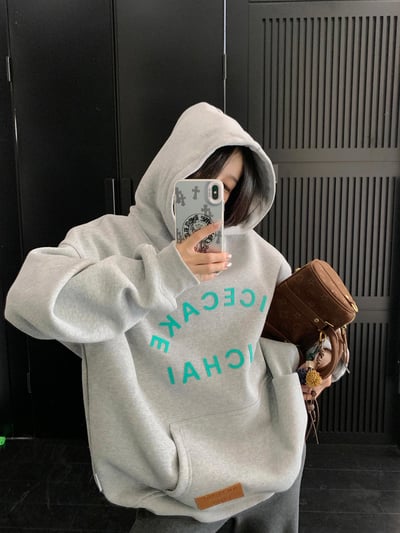 立體印花加絨連帽帽T1