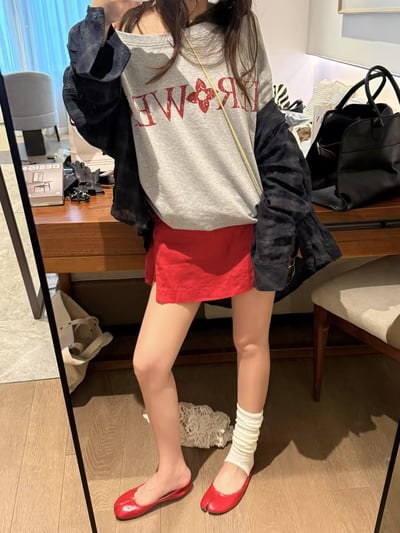 梨形鬆緊腰100%亞麻短裙褲12