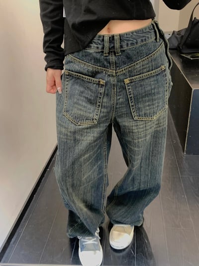 重磅做舊反設計闊腿褲3