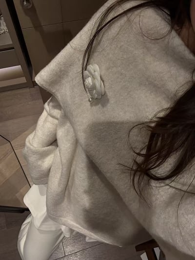 駱駝毛軟糯斗篷披肩毛衣13