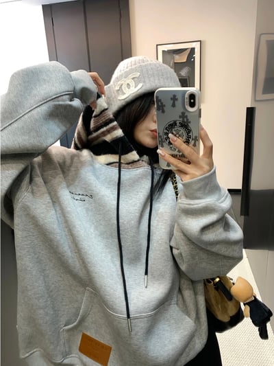 小眾復古設計連帽加絨帽Ｔ2