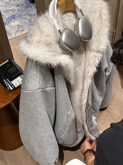 兩面穿皮草衛衣棉外套12