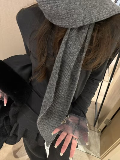 網紗長袖上衣釘珠立體拼接8