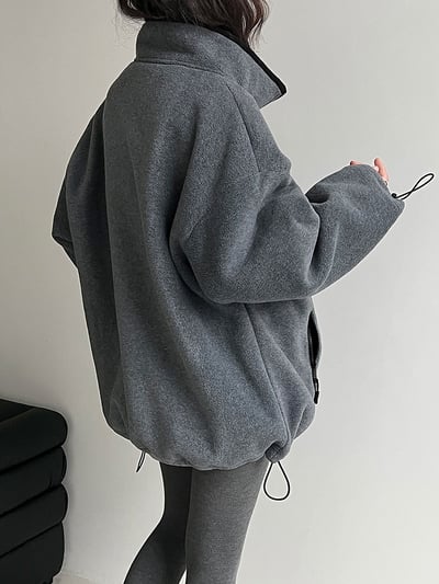 圓領短款抽繩外套4