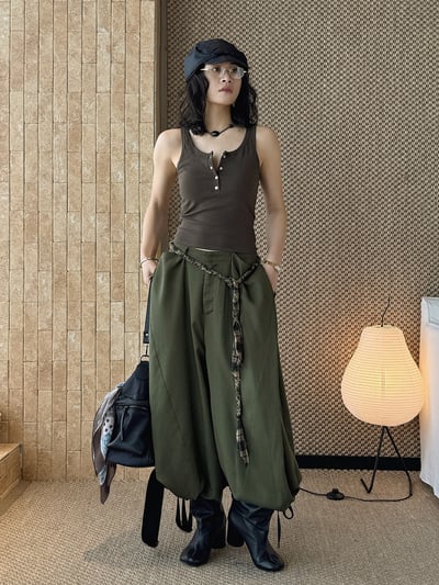 垂墜流動休閒褲輕盈長褲5