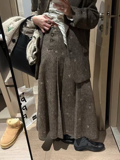 蝴蝶結毛呢半身裙西裝外套套裝7