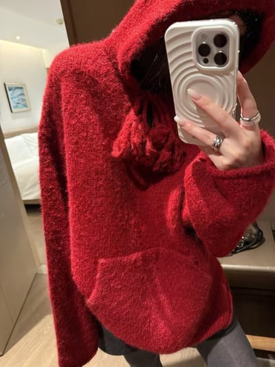 連帽毛球針織毛衣7