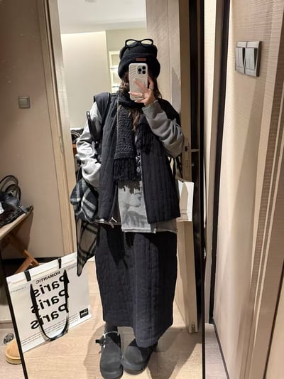 棉絎棉繡花馬甲半身裙套裝11