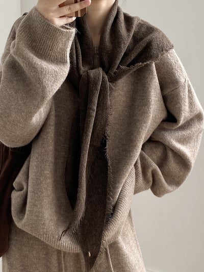 軟糯寬鬆套頭毛衣套裝7