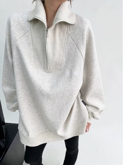 半拉鍊加厚連帽衛衣3
