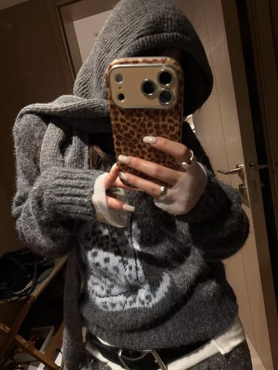 長袖針織上衣貓咪毛衣8