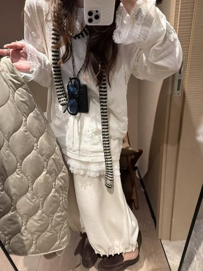 立體刺繡蕾絲長袖t恤3