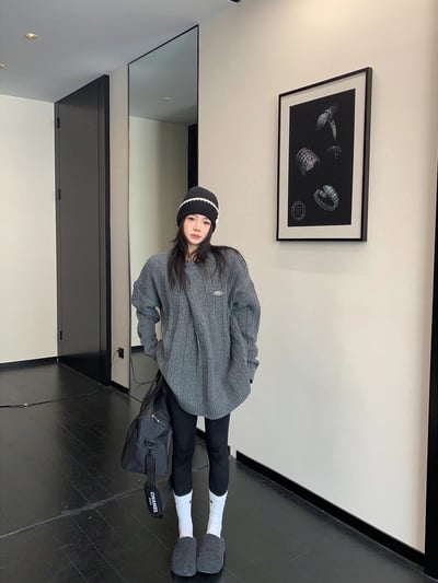 冬季復古鬆弛針織厚上衣2