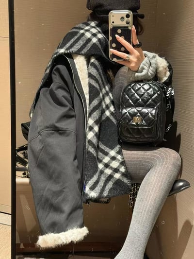 兩面穿皮草棒球服大衣4