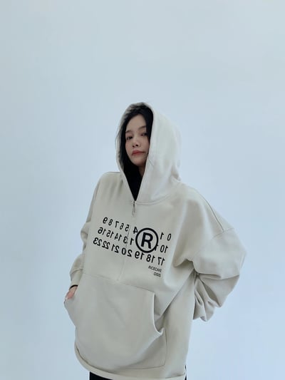 半拉鍊加厚連帽衛衣1