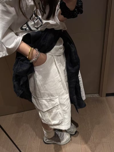 苧麻透氣個性口袋工裝中褲9