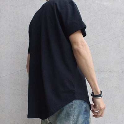 圓弧下擺長版T恤1