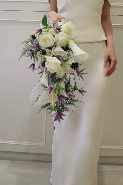 Romantic Lavender 浪漫淡紫｜瀑布型鮮花捧花4