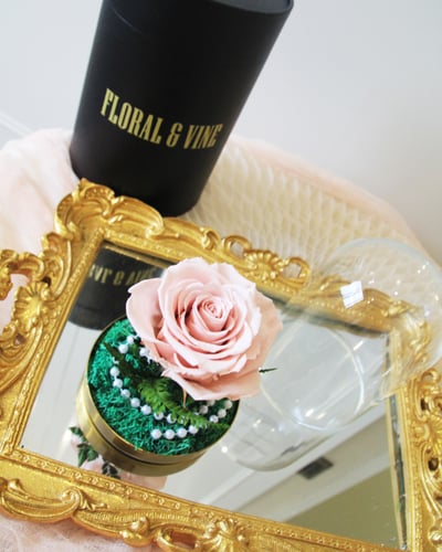 Princess Belle 貝拉公主永恆玫瑰玻璃盅 (公主粉)2