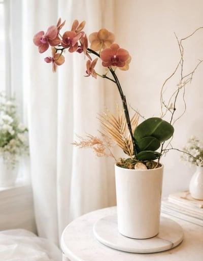 Orange Orchid 粉橘蝴蝶蘭盆栽1