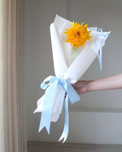 Yellow Teddy 單朵泰迪熊向日葵鮮花畢業花束3