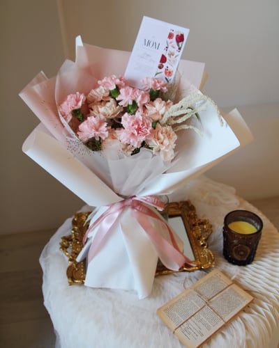 《閃耀焦點E人媽媽系列》滿滿康乃馨花束 - 淡粉3