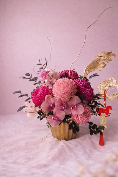 《爆富爆美新年花藝｜粉紅氣泡微醺沙龍》4