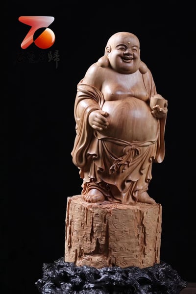 印度老山檀香 名家手作【招財大笑佛】1